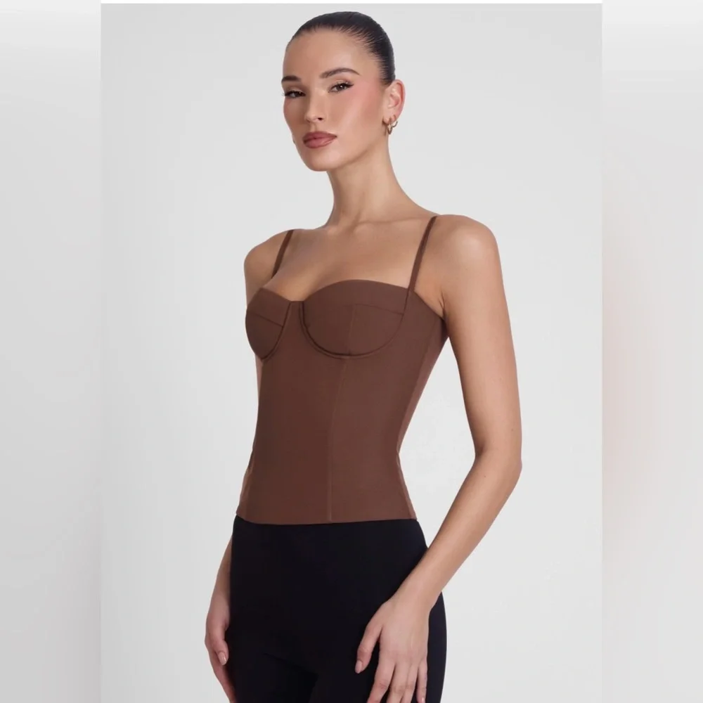 Leau Clothing Bali bustier corset top- Brown, US M - Picture 2 of 11